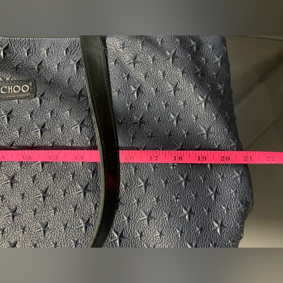 Jimmy Choo Pimlico Star Studs Navy Leather Tote Bag - Picture 11 of 12